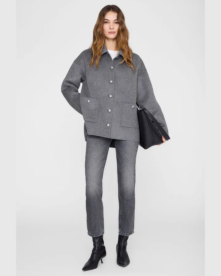 Wool Overshirt, Ash — Anine Bing