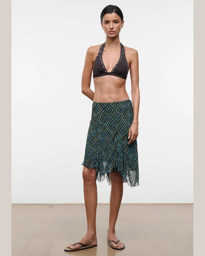 Chiffon Bias Skirt, Zebra — Solène